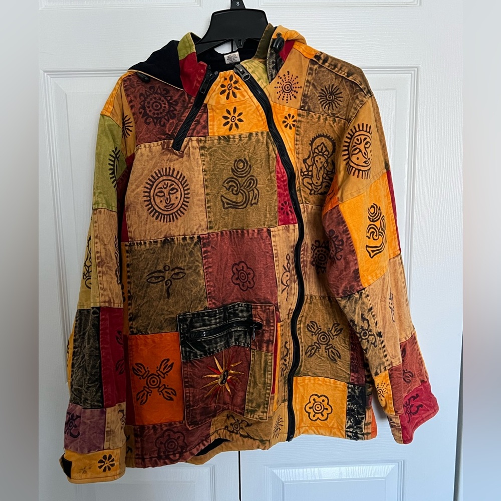 Vintage hoodie/coat. 100% cotton, made in Nepal. Size L.